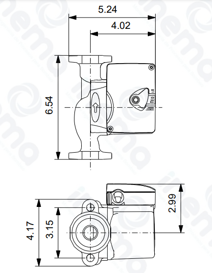 BOMBA RECIRCULADORA DE AGUA CALIENTE MARCA GRUNDFOS MOD UPS15-58FC 115V 1F