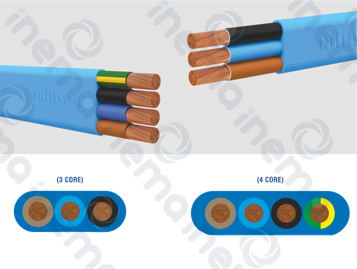 [IN70142] CABLE SUMERGIBLE PLANO DE GOMA DE 4 NÚCLEOS #10